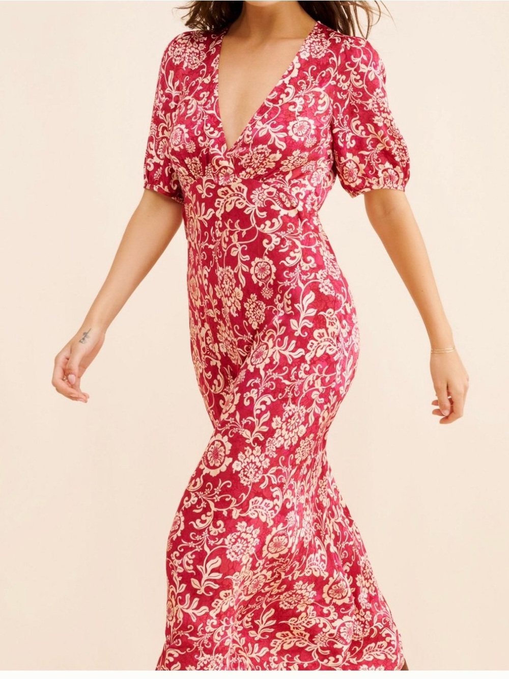 Auguste The Label Rose Pink Floral Midi Dress